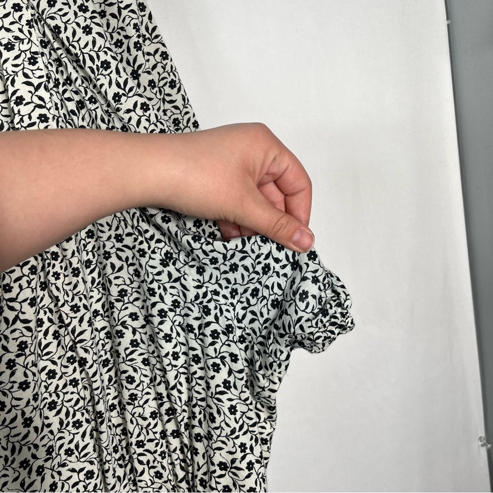 Old Navy Women’s Blue White Ditsy Floral Plus Size Puff Sleeve Knee Length Dress - Picture 6 of 7